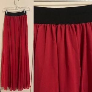 BOGO red flowy maxi skirt